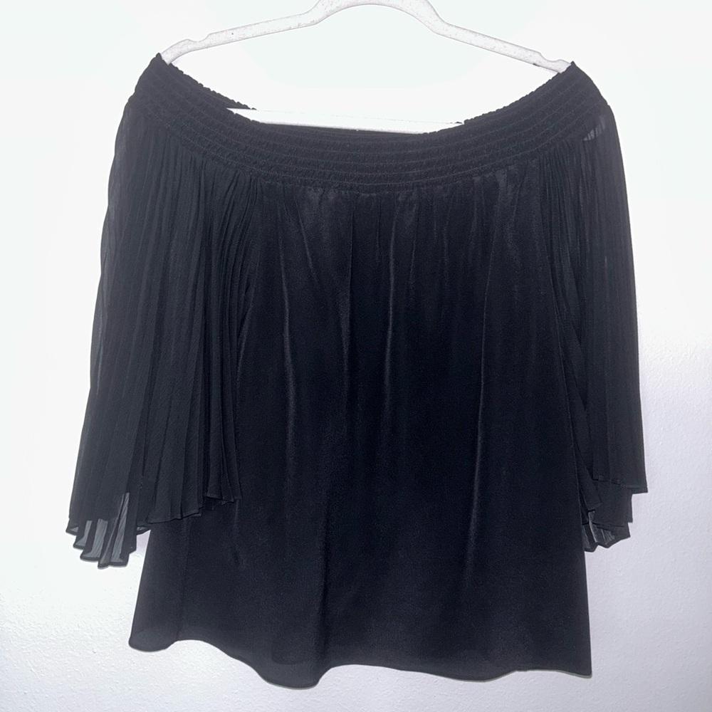 Alice + Olivia Silk Flowy Blouse‎ Black Size S/P